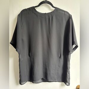 Jones New York Sheer Black Blouse
